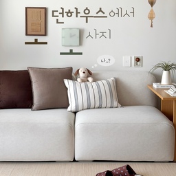모하에서 모사지? 월간 모하.zip 
🐶이름 : 모몽이 (내맘대로 지은 모하 몽몽이)
🫠특기 : 암데나 누워버려...
10월은 모몽이랑 같이 가을맞이 모하 신상템 잔뜩 소개해볼게요 🤭
1️⃣ etf 도트 룸슈즈
‘가을’하면 생각나는 컬러 = 브라운..!
기존에 쓰던 룸슈즈도 모던하우스 제품이었는데 매일 신다보니 낡아서 마침 새로 살 때가 됐어요. 요거요거.. 디자인도 정말 예쁘고 편한데다가 무엇보다 먼지가 많이 안붙어서 좋습니다. 구여운 패턴도 합격..🫶🏻
2️⃣ 퓨어코튼 온도조절 고밀도 60수 베개커버 
사실 이거.. 베개 커버인데요. 거실에 보니 마침 딱맞는 쿠션이 하나 있더라고요. 블루 스트라이프에 간간히 브라운 컬러도 있어서 가을 느낌 낭낭합니다 🍂
3️⃣ 밀크폼 밀착커브 경추베개
요염한 포즈의 모몽이가 소개하는 세번째 추천템은 이번 추천 목록 제 최애템입니다☁ 이름처럼(밀크폼 밀착커브 경추베개) 밀크폼이 연상되는 쫀득퐁실한 쿠션감에, 높이가 낮아서 목에 무리가 가지 않아요. 
평균적인 베개 사이즈보다 더 작은 사이즈도 있어서 저랑 남편이랑 하나씩 구매했어요. ( 30*50 / 40*60 ) 목이 많이 안좋아 어딜가나 무조건 낮은 베개만 써야하는데 단돈 만원대로 이정도 사용감을 낼 수 있다니..! 가성비 최고입니다👍🏻
4️⃣ 소프트브리즈 고주파 베개커버
이번 가을 시즌 모던하우스는 모몽이 같은 퍼피 친구들이 참 많아요. 제가 함께 사용한 키즈용 퍼피 베개커버 너무 러블리하고요... 비슷한 패턴의 차렵이불도 있어서 아직 아기도 없는 집인데 키즈용 베딩 마구 사고싶었어요🤭
5️⃣ 보들보들 밀크멍 애착인형
소개를 마친 모몽이는 이제 잘시간이래요. 마지막으로 모몽이 소개는 제가 하고 마칠게요. 원래 이름은 밀크멍. 성은 ‘보들보들’이랍니다. (제품명: 보들보들 밀크멍ㅋㅋ) 애착인형으로 나온 친구라 털빠짐도 없고 보들보들 촉감이 너무 좋아요. 제 나이 서른인데.. 애착인형 하나 들였습니다..🫠 
모몽이가 소개한 10월 모하템 리스트!
아래 상세 제품명 소개할게요! ⤵️
[bedding]
밀크폼 밀착커브 경추베개 40x60x5
밀크폼 밀착커브 경추베개 30x50x3
퓨어코튼 온도조절 고밀도 60수 베개커버 40x60 블루브라운 스트라이프
[kids] 
소프트브리즈 고주파 베개커버 60*40 우드퍼피 베이지
보들보들 밀크멍 애착인형
[etf]
도트 룸슈즈
이번 가을도 모던하우스와 함께 하세요 🍂
#콘수프기록집 #콘수프기록 #예쁜템최고야 #이번달잘샀템 #모던하우스 #가을인테리어 #우드인테리어 #30평대인테리어 #30평대거실인테리어 #신혼집인테리어 #화이트우드인테리어 #우드화이트인테리어 #베딩추천 #경추베개 #모던하우스추천템 #애착인형 