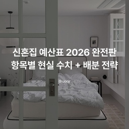 신혼집 예산표 2026 총정리｜5천만원 현실 구조 공개