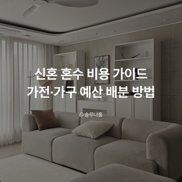 신혼 혼수 비용 가이드｜가전·가구 예산 배분 방법