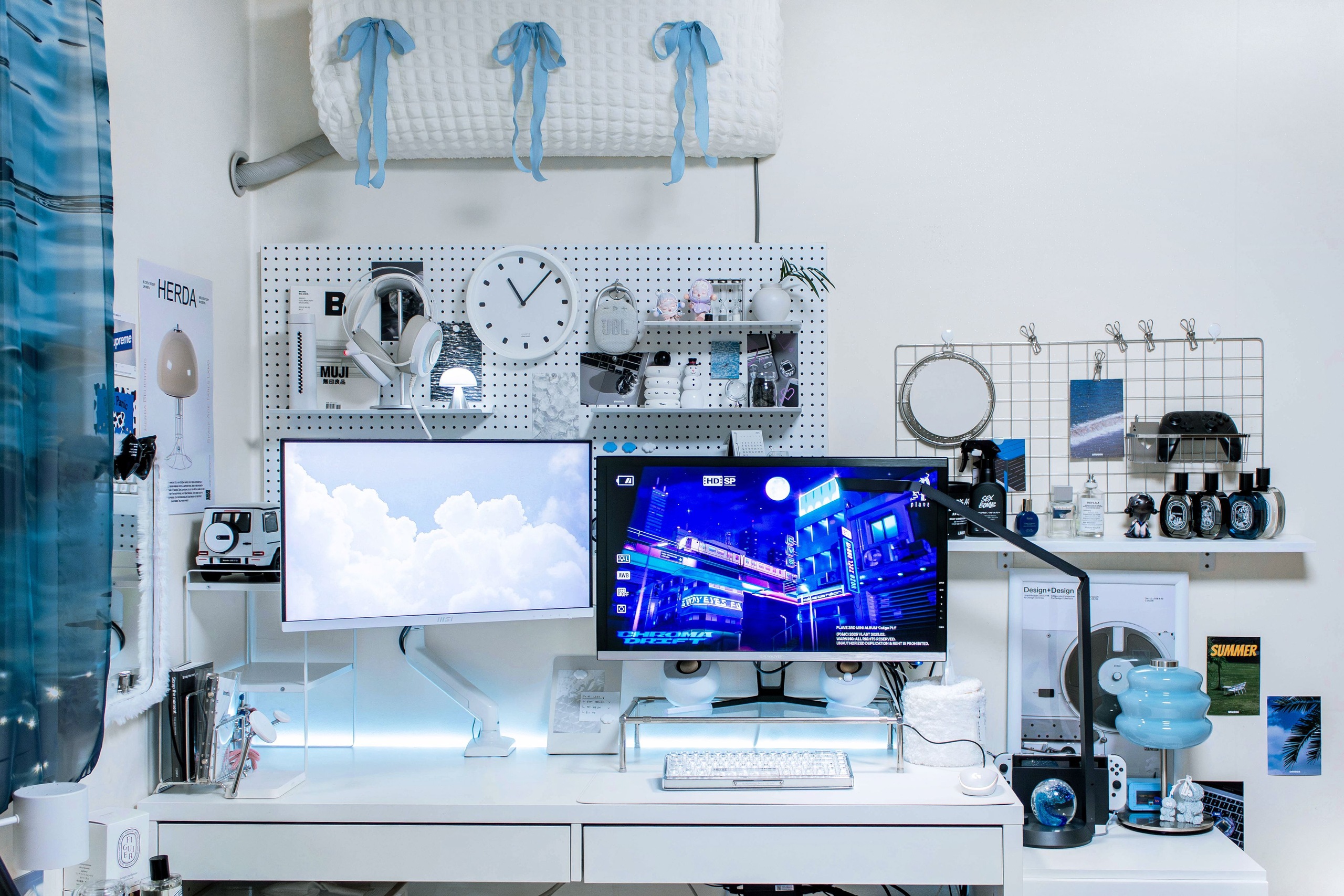 🇰🇷 1R｜実家の7畳部屋を透明感あふれる水色×白インテリアに💎