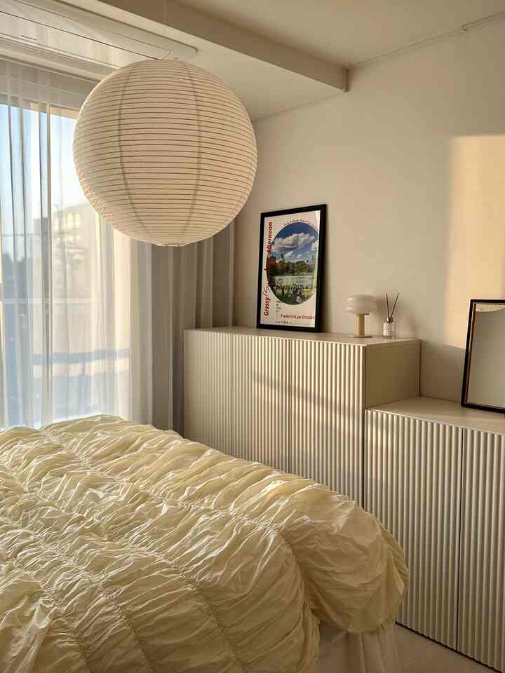 Hotel Room ホワイト シフォン カーテン［2種・5サイズ］を使ったコーディネート 1