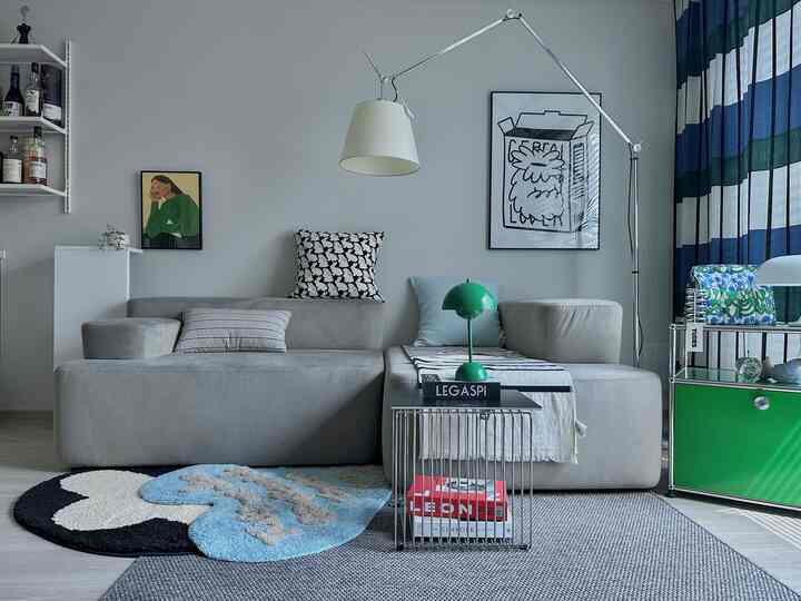 🇰🇷 3LDK｜差し色の活用でメリハリがつく！緑＆青の都会的インテリア