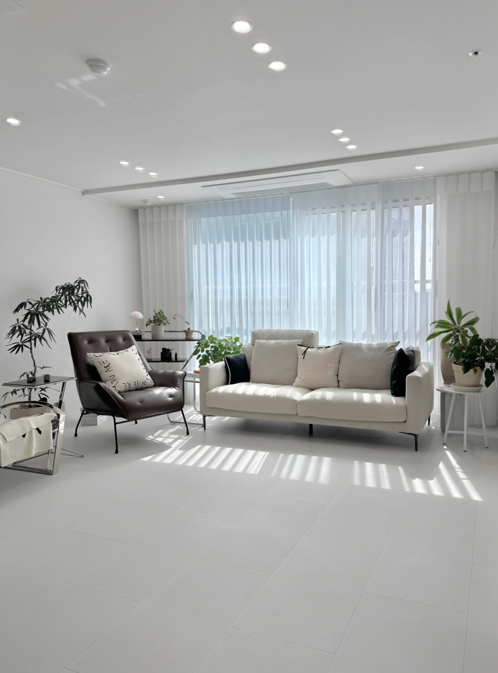 🇰🇷 3LDK｜モノトーンxレザーで上品、見せない収納でスッキリ