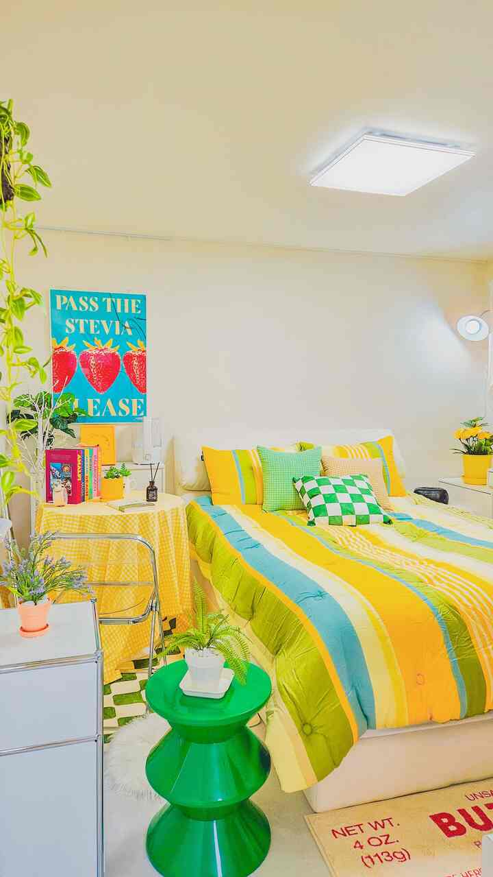 🇰🇷 3LDK｜ポップなカラーがかわいい！アクセントの取り入れ方