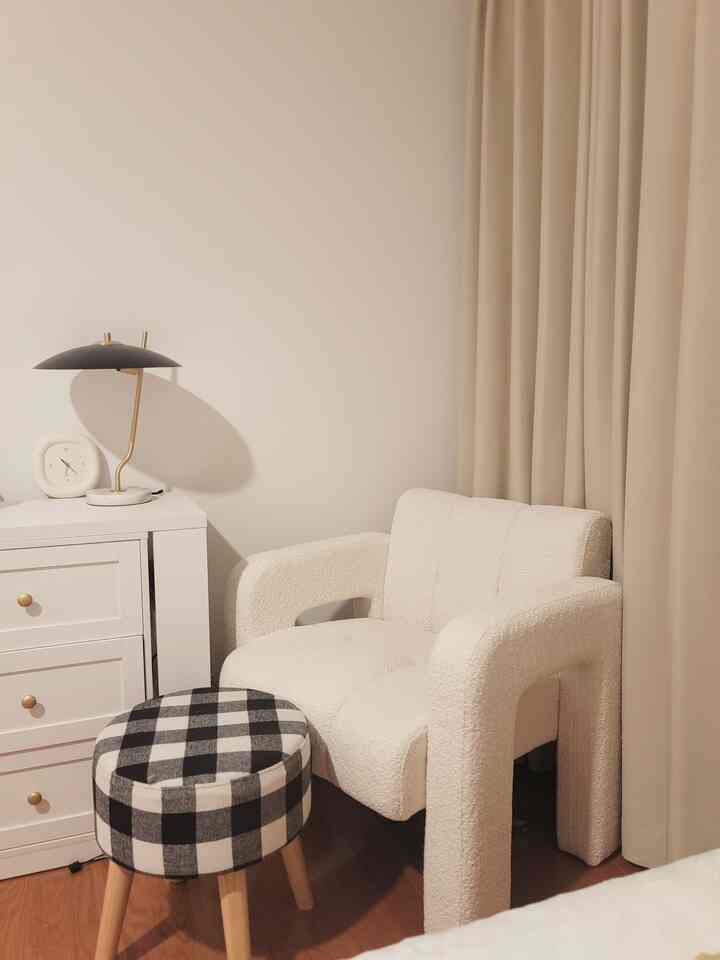 Small fires in the bedroom: a Teemo figure on guard, Smiski glowing in the corner, toddler toys mid-adventure. All under the hush of dimmable light—because vibes matter.
#BedroomAesthetic #CozyChaos #Teemo #Smiski #DimmableLights #bedroom #accentchair #Boucle Upholstered Accent Chair #checkered pattern stool, accent lamp, cute mini wall clock #wallclock  #white #curtaininterior #curtain #blackoutcurtain #Teemo #Figure #smiski #Aesop 
