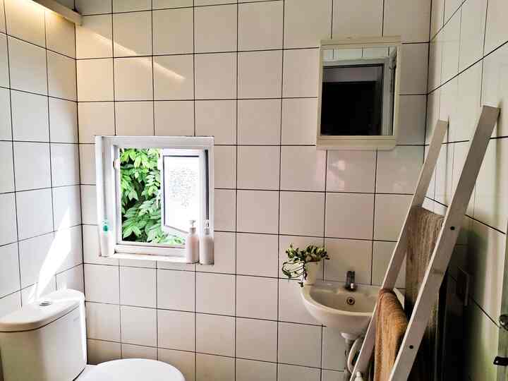 Untuk mencegah kamar mandi agar tidak lembab, kamar mandi harus punya ventilasi yang baik. Di rumah ku pakainya jendela (yang selalu dibuka) terutama setelah mandi untuk mengeluarkan udara lembab dan hangat. Beberapa tanaman juga bisa membantu menyerap kelembaban dari udara, lho..
#KeramikDindingKamarMandi #RenovasiKamarMandi #BathroomMakeOver #InspirasiKamarMandi