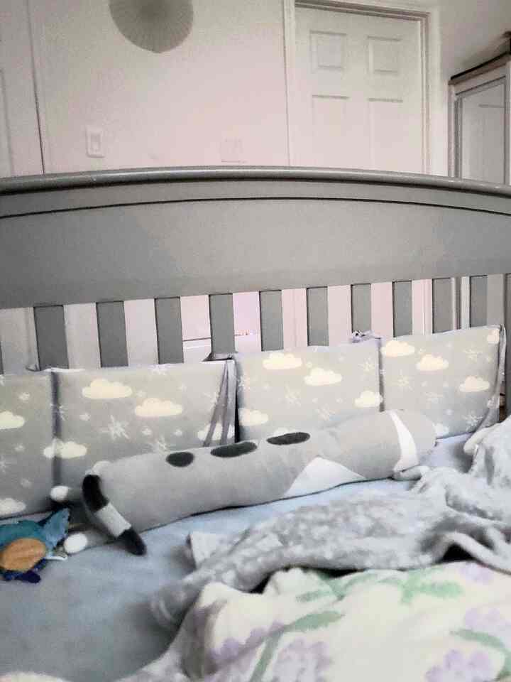 My baby’s crib is filled with cozy blankets and plush toys! 🧸💤 I placed a night lamp under the crib, and it’s perfect for nighttime—just the right glow. Not too bright, not too dark. 🌙💜🌃✨

#dayvsnight #babycrib #morningvsnight #cozybed #babyroom 