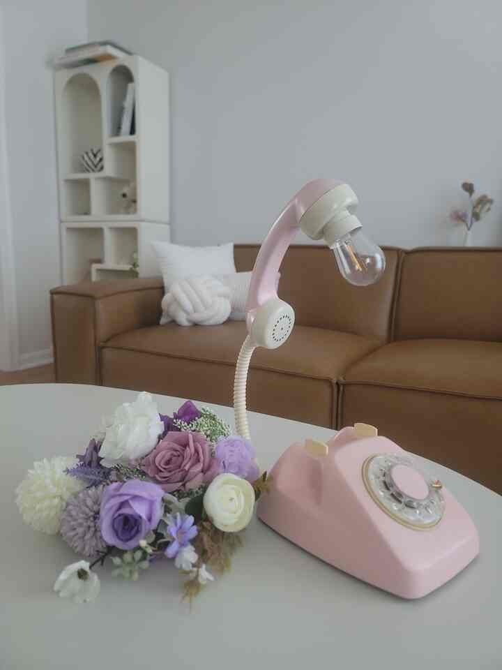 My vintage pink telephone lamp 🩷💜 

#myfavoritecollection #furniturechallenge #lamp #vintagelighting 