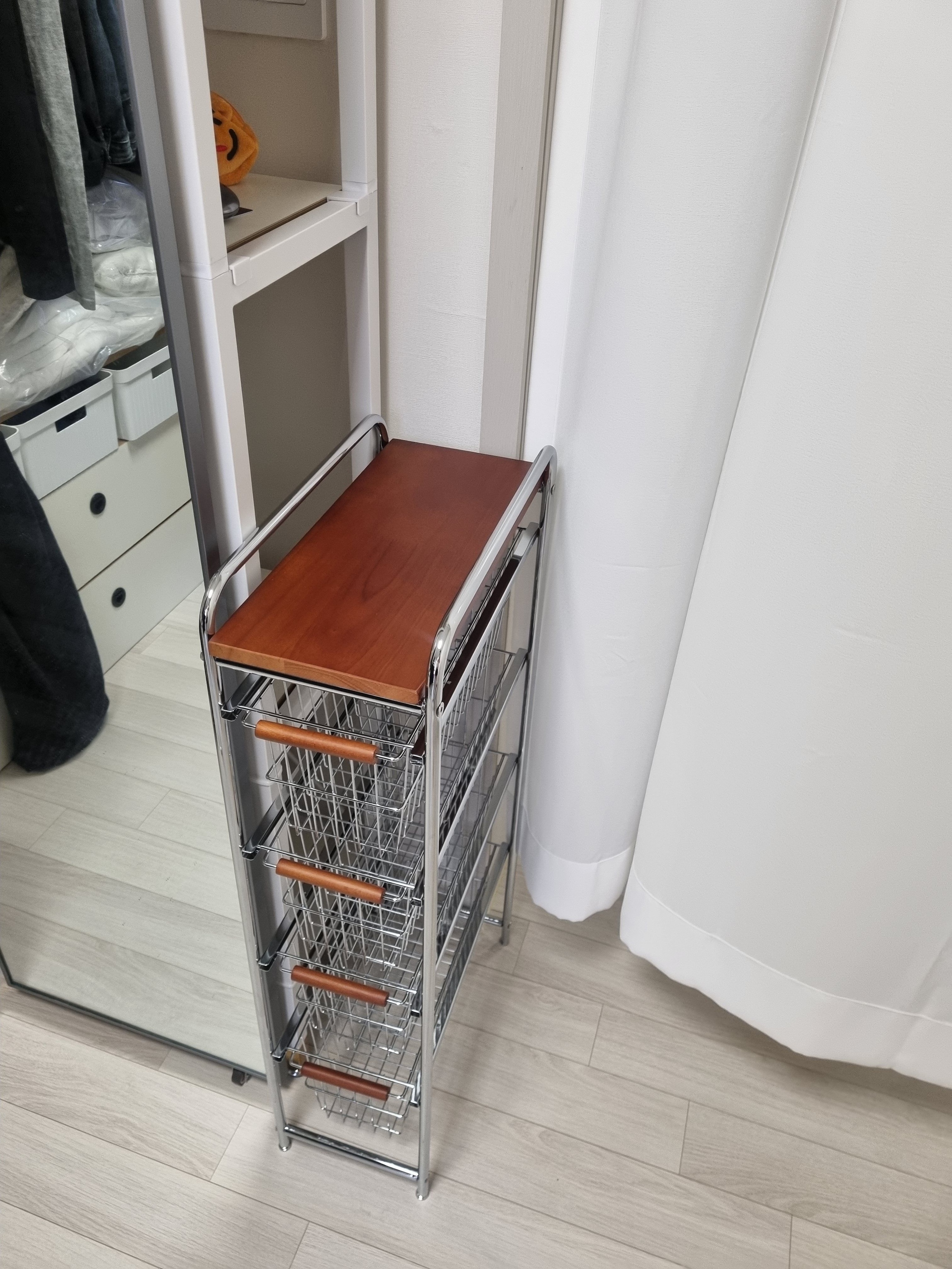 Pantry Gap Rolling Storage Cart in Wood & Steel user photo