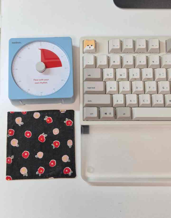 ビビネデスクハチミツコレクション。zip𓂃˚₊・

職業もitの方、趣味もゲームなのでpcは必須だから
机にはいつもキーボードがあります。
有無線可能なテンキーレスキーボードだからゲームするのもいいです◡̈ 

ふっくらと飛ぶ空色とトマト色のポイントで目も楽しくしてくれ、
時間を効率的に使えるようにするナナショップのポモドロタイマーです。

ツバキ柄のチコスターは飲み物が好きな私にとって必須のテムです。

みなさんデスクハチムはどんな製品ですか～？

＃コーンスープ記録集＃家を飾る＃ハチミツ＃今日の庭＃小道具