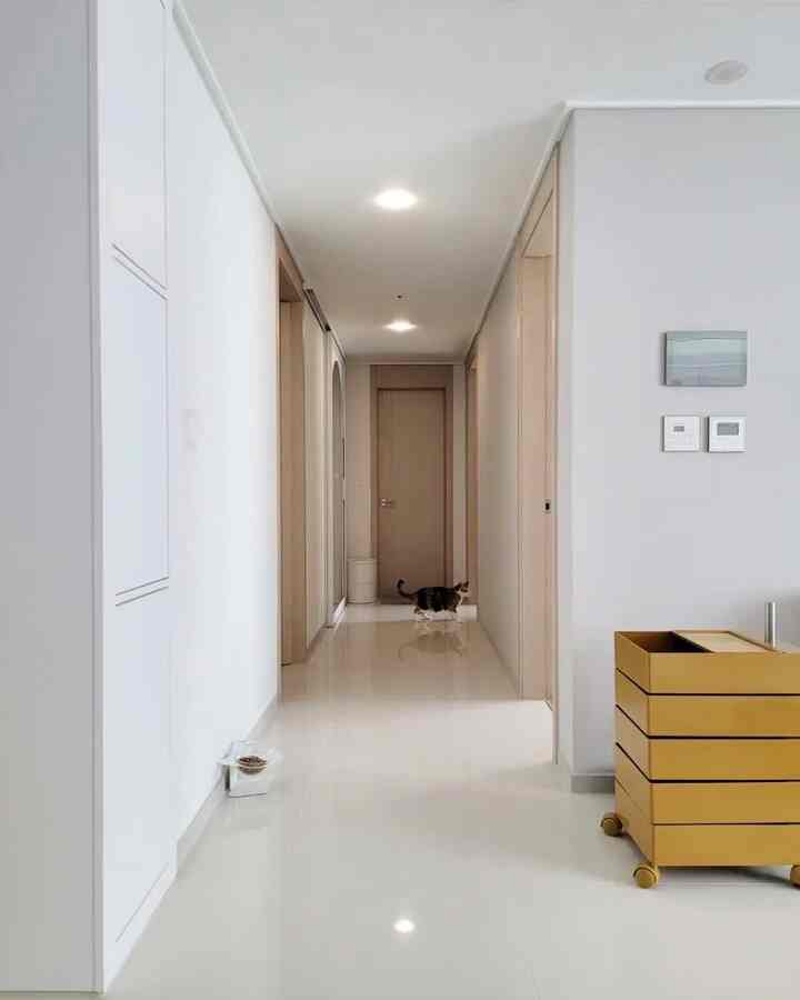 廊下から玄関まで、すっきりしなければ福が来ると思いますㅎㅎ
玄関にはセンサーなどがありますが、追加でリモコンセンサーなどを設置しましたㅎㅎ 

＃玄関のすべて 
＃新婚カップル＃ホワイトインテリア＃センサーライト
＃コンスープ記録集 