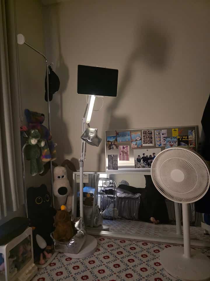 
📸扇風機を変えて完成した自分だけの徳質ゾーン＆ヒーリングゾーン

夏のお迎えで扇風機を新たに聞いたのですが、思ったより空間の雰囲気がはるかにきれいになりました🤍

全身鏡の前にグッズボード、人形たち、タブレット台まで集めておき、私の好きなもので満たした小さなヒーリングスペースです。

扇風機のカラーもホワイトなので全体的に部屋がより整えられて見えてカッコいい感じが減って満足中！

日中は徳質ゾーン、夜はムードなどつけて映像を見る休憩空間として活用しています✨

小さな変化の一つでしたが、部屋の雰囲気が思ったよりも大きく変わって、最近一番好きなコーナーです🥰


＃今日の家＃部屋の装飾＃ワンルームのインテリア＃自宅の部屋＃ドクジルゾーン＃人形のインテリア＃ミラーのインテリア＃ホームスタイリング＃ホワイトインテリア＃扇風機のおすすめ＃夏の準備＃家の装飾＃感性のインテリア