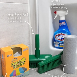 🛁 우리 집 청소템 2탄: 욕실존
이번엔 화장실 청소할 때 자주 쓰는 
아이템들을 모아봤어요🤍
🖤 유한락스
욕실 청소할 때 빠질 수 없는 기본템이에요🧴
세면대나 타일 틈새, 줄눈, 변기처럼
물때나 곰팡이가 신경 쓰이는 곳에 두루 쓰고 있어요🙌🏻
뿌려두어도 주르륵 바로 흘러내리지 않고,
벽면이나 오염 부위에 착 달라붙어 청소하기 좋아요✨
🖤 바이칸 욕실바닥 청소솔
바닥이나 타일 사이 청소할 때 잘 쓰고 있어요🧹
솔이 탄탄해서 큰 힘 안 들여도 슥슥 잘 닦이고,
넓은 바닥도 금방 청소할 수 있어 편해요👍🏻
손잡이가 길어 허리를 덜 숙여도 되는 점도 장점이에요😉
🖤 무인양품 클리닝 시트
욕실의 물때나 석회 자국 제거할 때 유용해요🫧
물에 적셔 오염 부위를 문질러주면 되고,
표면이 까슬한 편이라 묵은 자국도 말끔히 닦여요✨
(코팅면이나 민감한 소재는 안 보이는 쪽에 미리 테스트 추천!)
🖤 스크럽대디 댐프더스터
욕실 청소 후 마무리 물기 제거할 때 애용해요🫶🏻
세면대나 수전 주변을 스윽 닦아주면
남은 물기가 싹 잡혀서 물자국 없이 깔끔해져요🧽
욕실은 물론 주방 싱크대 물기 닦을 때도 자주 써요💨
소소하지만 욕실 관리가 훨씬 편해지는 효자템들이에요🤍
덕분에 욕실 청소가 한결 편해졌어요🥰
#ftc #ftc27기 #청소용품 #청소템 #청소용품추천 #살림템 #생활용품 #생활용품추천 #욕실청소 #화장실청소 #욕실청소용품 #욕실청소템 #곰팡이제거 #물때제거 #석회제거 #욕실바닥청소 #청소솔 #청소시트 #클리닝시트 #유한락스 #바이칸 #무인양품 #스크럽대디 #댐프더스터 