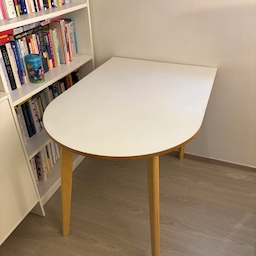 Daeun Damda HALF MOON 半楕円形 テーブル 100cm ベージュ ホワイト
