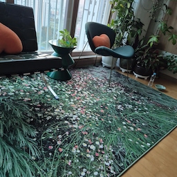 ラグ Flower garden 100×150cm グリーン pluffyarchive| Ohouse(オー