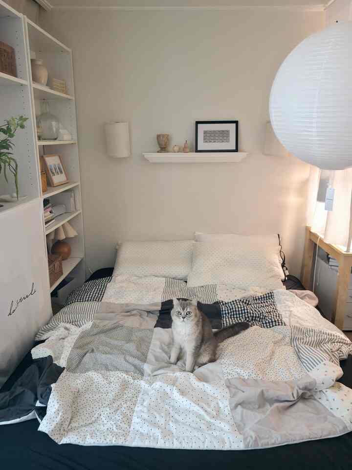 素敵なパッチ布団が気持ちよくするお部屋
久しぶりのアップロードにワクワク。猫がいるブラックマットレスカバー
管理することが多いが、それでもあきらめることはできない！  #패치워크  #오브제