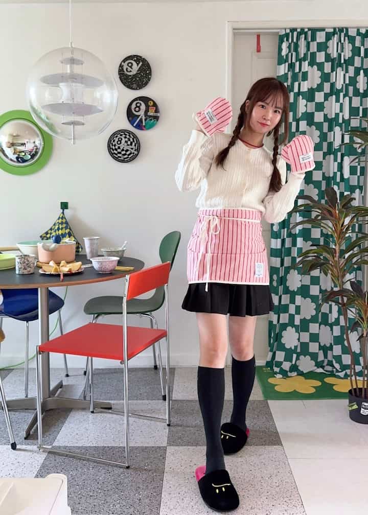 テリー エプロン［4色］を使ったコーディネート 3