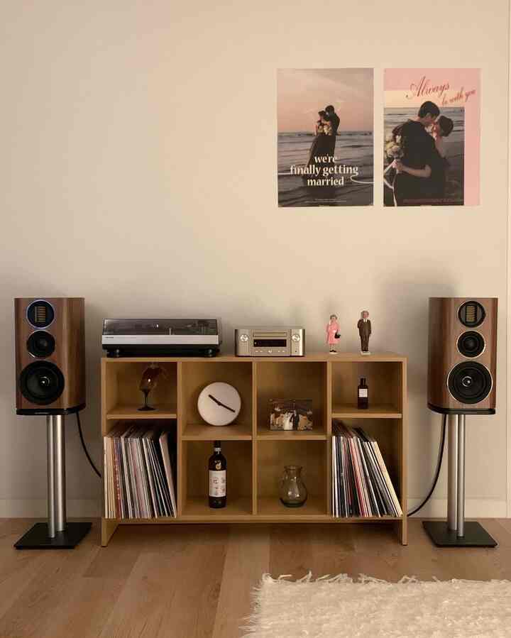 This is an LP zone created by combining my husband's hobby and my taste 📯🎷🎺
In order to maximize the LP sound quality, I added turntable accessories (cartridges, cables, etc.) and assembled it like an assembly line. ㅎㅎ
Thanks to this, it feels like I'm leaving work at my company and going to work at the LP bar 😍

Speaker - Wharfedale EVO4.2

Speaker stand - AUDIODECO Tiffany NO.105

Turntable - Inkel sherwood PM-9910

Amp - Marantz M-CR412

Turntable connection RCA cable - Audioplus SNR-800XT 1M

Turntable accessories
Stereo cartridge (turntable needle) - Nagaoka DJ-03HD

Stabilizer (weight that firmly centers the LP) - Nagaoka STB-SU01

#Living room interior #취미공간 #거실꾸미기 #거실스타일링 #취미생활 #lp수납장 #lp인테리어 #lp턴테이블 #lp선반 #스피커인테리어 #스피커스탠드 #신혼부부일상 
