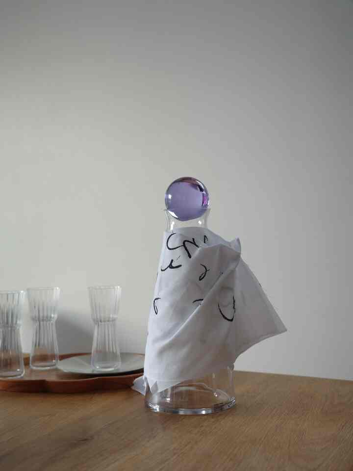 
Carafe with clothes on

#Carafe #手拭い #キッチン小物