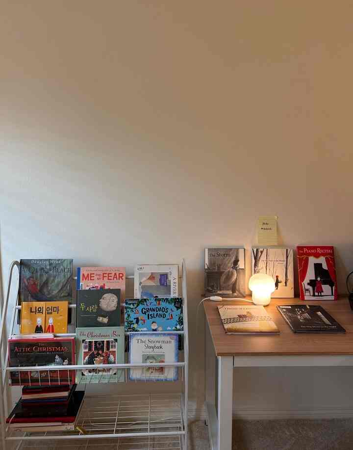 Though I’m an adult, I’ve always loved picture books.
So I created a little library of my own — a quiet corner filled with stories, colors, and childhood wonder.
It’s my small escape into magic, one page at a time. #book