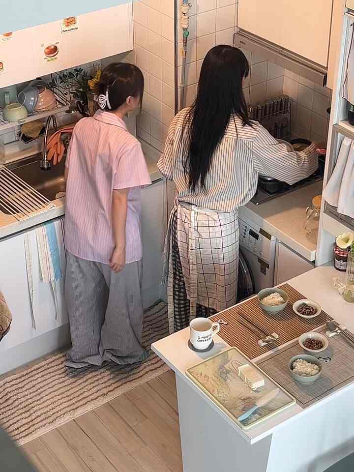 グリッド ハーフエプロンを使ったコーディネート 1