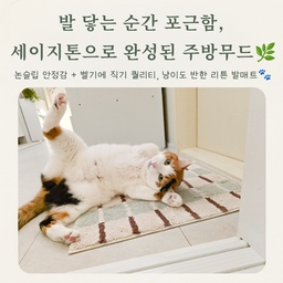 #오감리뷰 프로그램을 통해 제품을 제공받아 직접 사용하고 스타일링한 후기입니다.
발끝이 닿는 순간, 기분까지 포근해지는 리튼 세이지마롱 매트🌿
부드럽고 안정감 있는 촉감, 반려묘도 먼저 눕는 이유가 있어요.
#발매트 #주방매트 #리튼발매트 #도어매트  #체크패턴 #생활템추천 #논슬립매트 #플랜테리어  #리튼러그 #광파오븐렌지대 #광파오븐장  #단스탠드 #조명스탠드 #우드소품 #주방커튼 #패브릭커튼 #두꺼비집가리개 #홈카페 #카페장 
