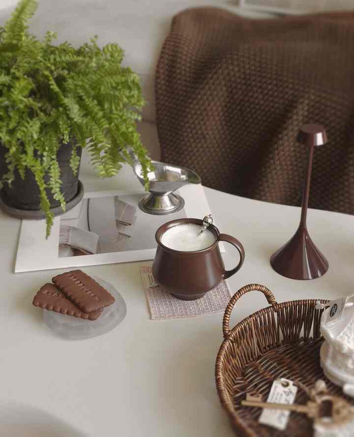 最近はカフェに行くのではなく、自宅で好きなものを取り出してください。
ゆっくりコーヒーを飲む時間がもっと良くなりました。 ☕️

チョコレートカラーマグにラテを一杯作る
ビスケットまで上げておくと、私の好きなホームカフェの雰囲気が完成します🤎

ウッドトーンとブラウンカラーの組み合わせがうまくいったので
テーブルの上に置くだけで雰囲気が落ち着く感じです:)
