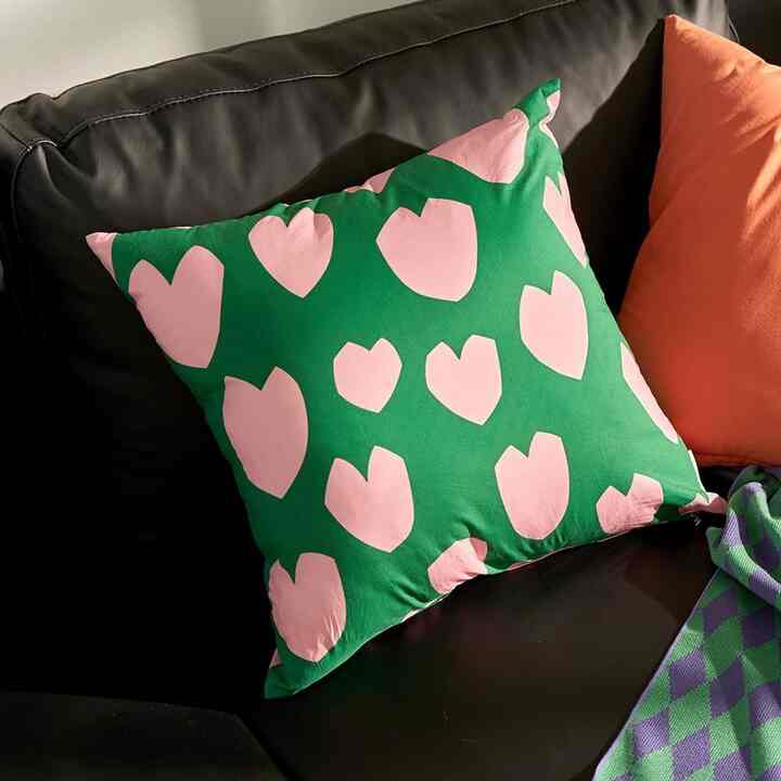 Green Heart クッションカバー 45x45