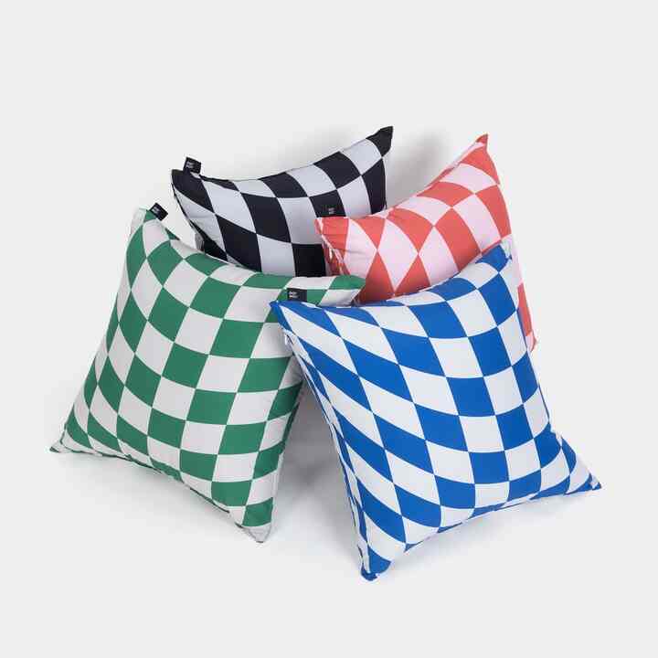 Wave チェッカーボード クッションカバー［4色］