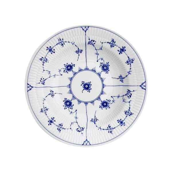 ブルーフルーテッド プレイン ディーププレート