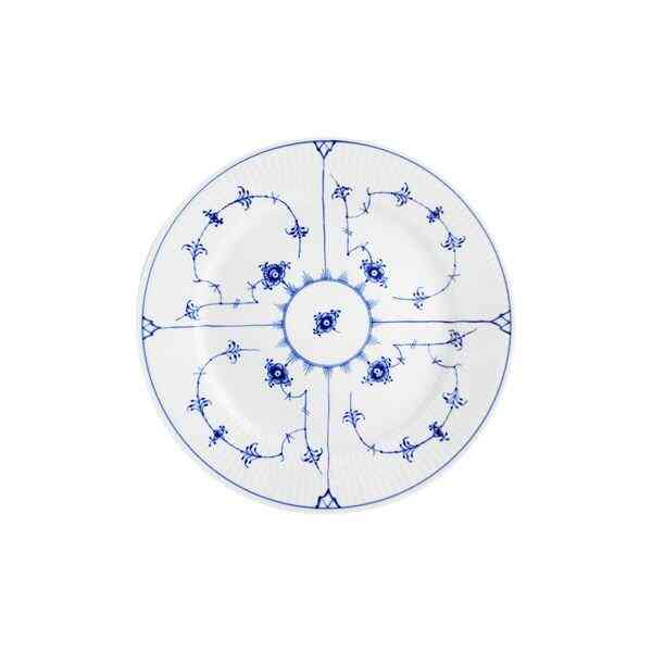 ブルーフルーテッド プレイン プレート