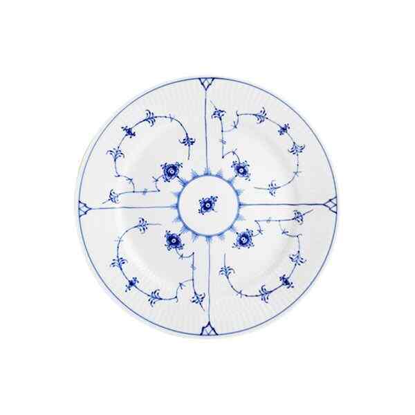 ブルーフルーテッド プレイン プレート