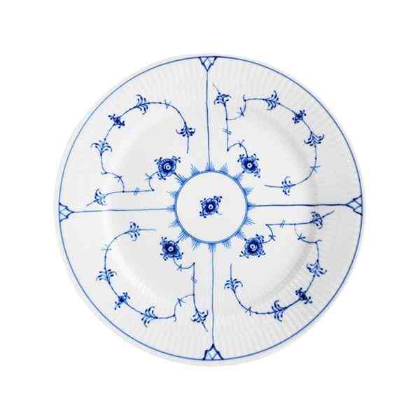 ブルーフルーテッド プレイン プレート