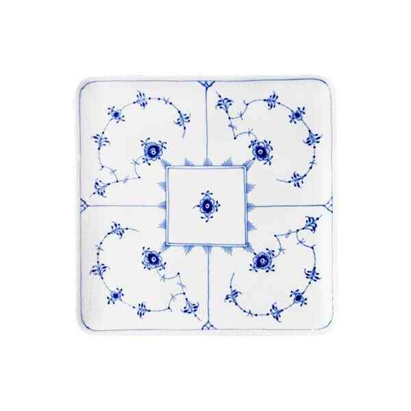 ブルーフルーテッド プレイン プレート