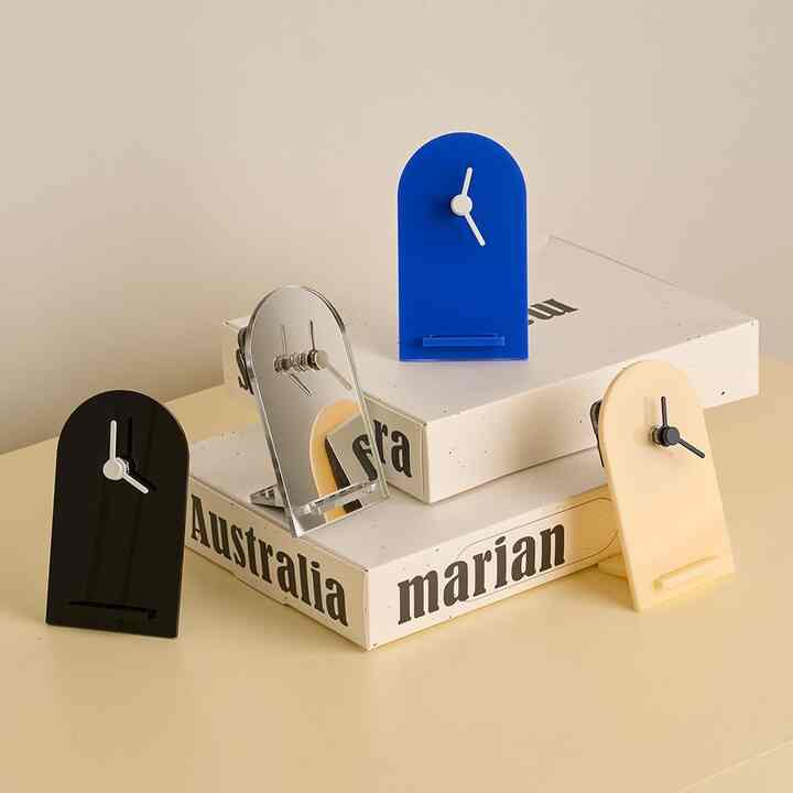 アーチ型 静音 卓上時計［4色］