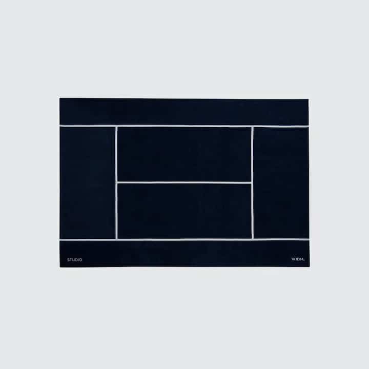 Tennis navy はっ水 ラグ［2サイズ］