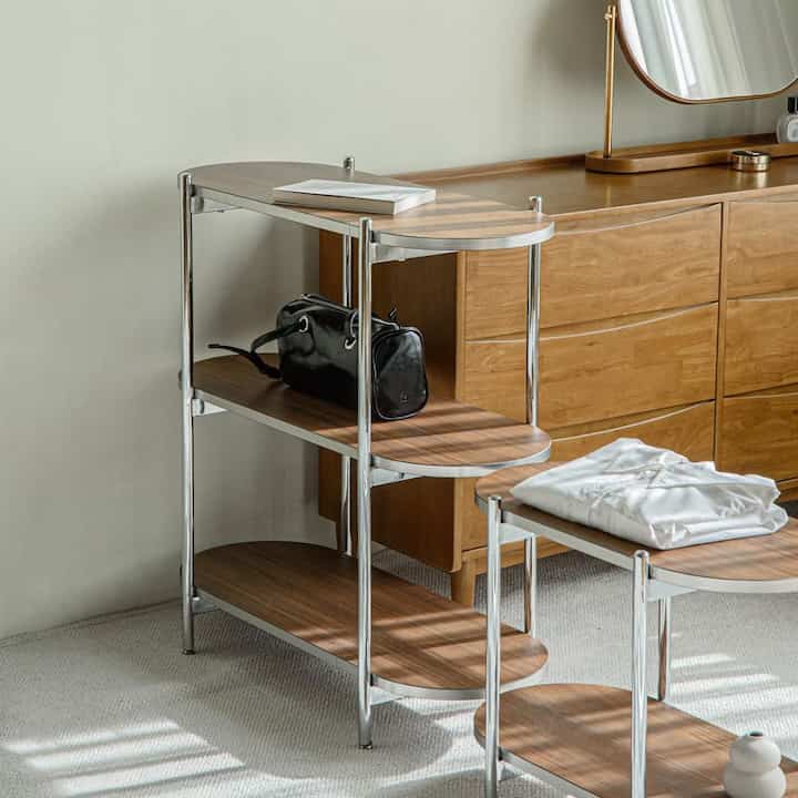 Gott 楕円形 シェルフ ウォールナット