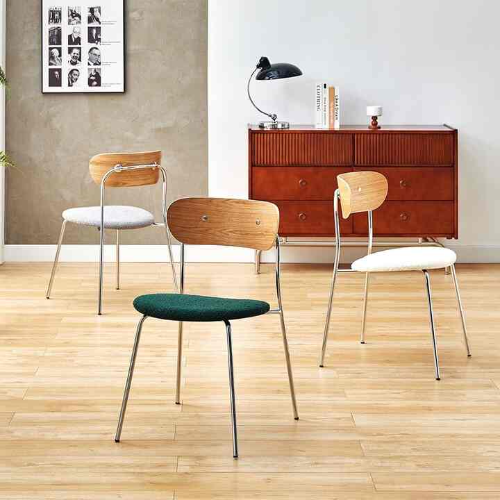 Runa ファブリック モダン ダイニングチェア［3色］