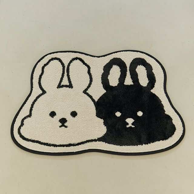 Black＆White ウサギ マット