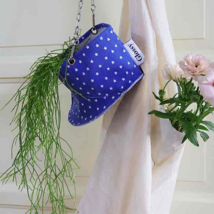 Vintage star boots pot cover ブルー