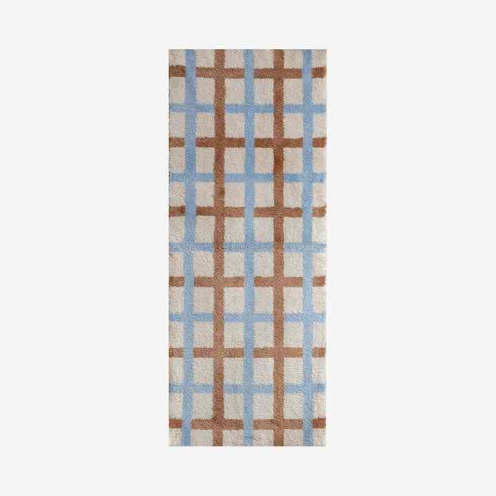 Windowpane check マット toffee nut 50x120cm
