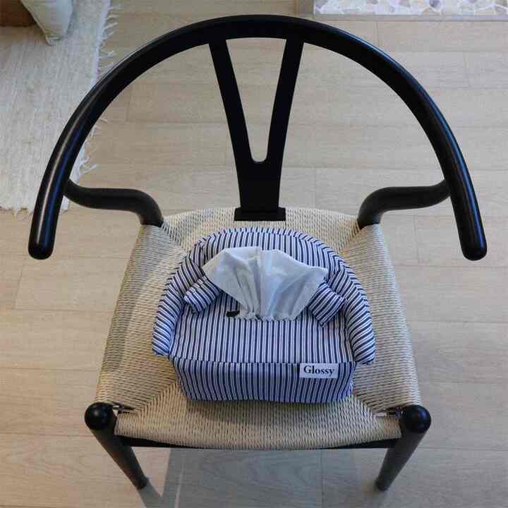 Stripe ソファ型 ティッシュケース ホワイト