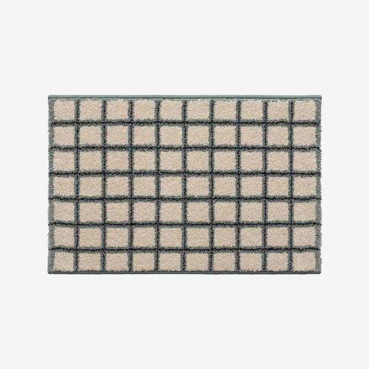Chalk grid 玄関マット Mint chocolate 40x60cm