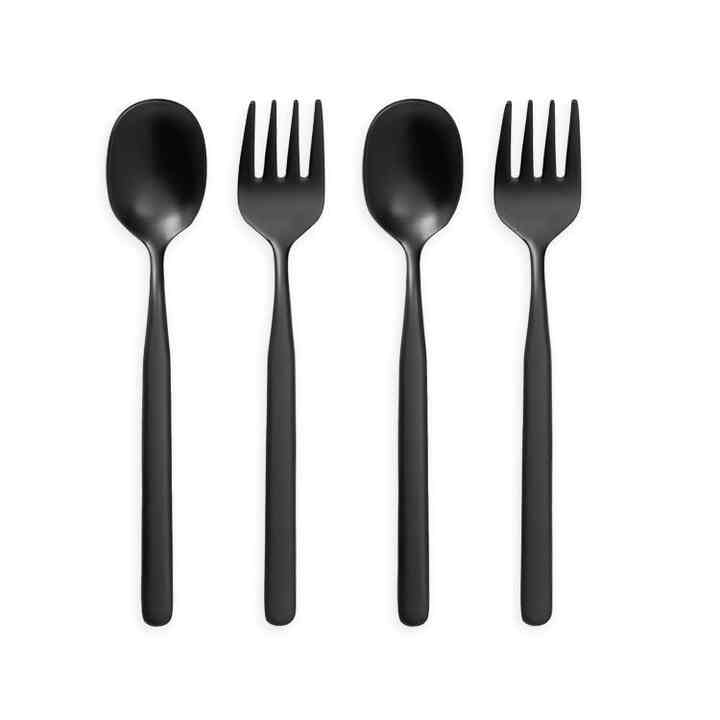 ミニ カトラリー スプーン＆フォーク ブラック 2人用セット