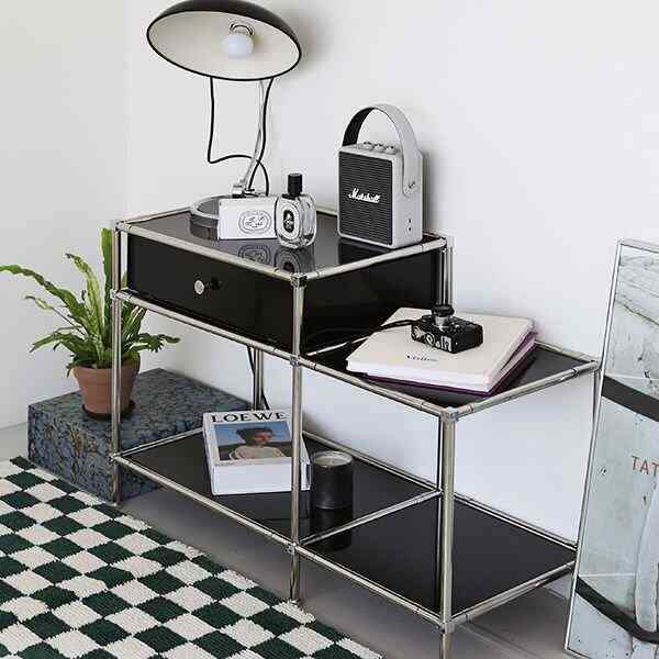 2段 1列 モジュール ガラス ラック 480＆310セット［7色］