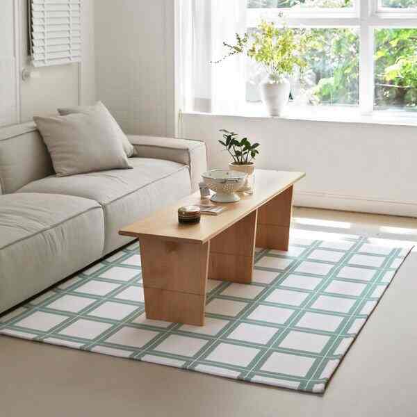 fresh green チェック ラグ［3サイズ］