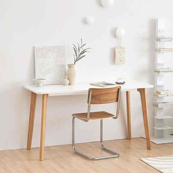 フラット 無垢材 テーブル ホワイト［4サイズ］