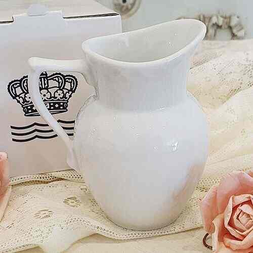 ホワイトフルーテッド ハーフレース クリーム ジャグ 170ml