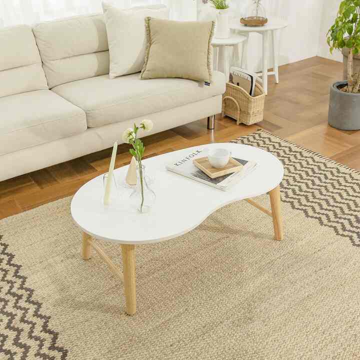 PEANUT 無垢材 ローテーブル［2色・2サイズ］