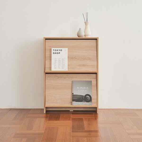 2段 ヘイ マガジンラック［2色］